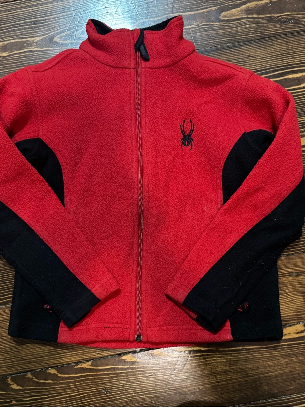 Spyder Red and Black Full-Zip Kids Fleece Jacket